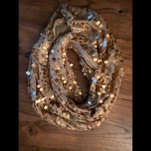 Chico’s gold sequined infinity scarf